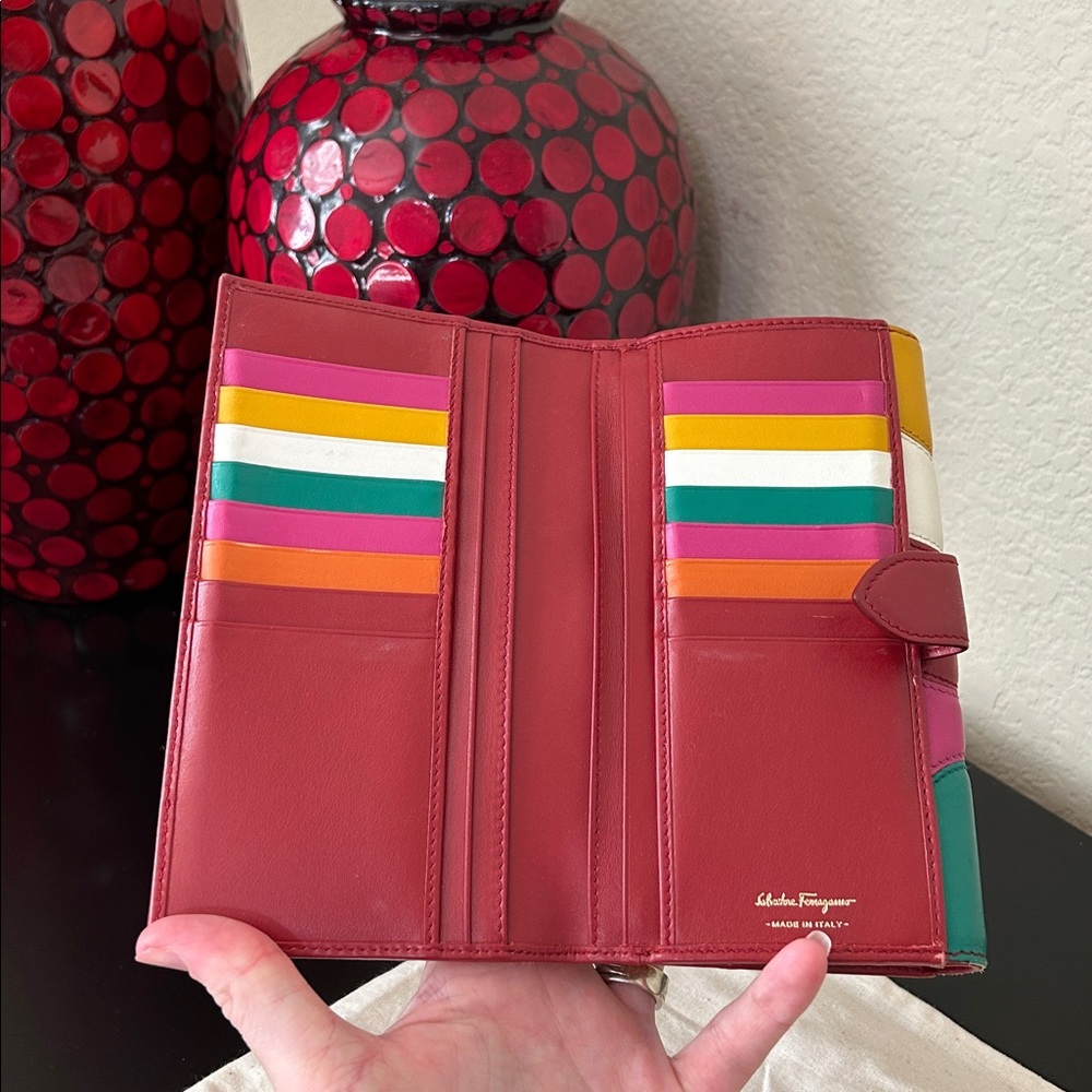 Salvatore Ferragamo Rainbow Gancini Leather Wallet with Dustbag EUC - Picture 8 of 17